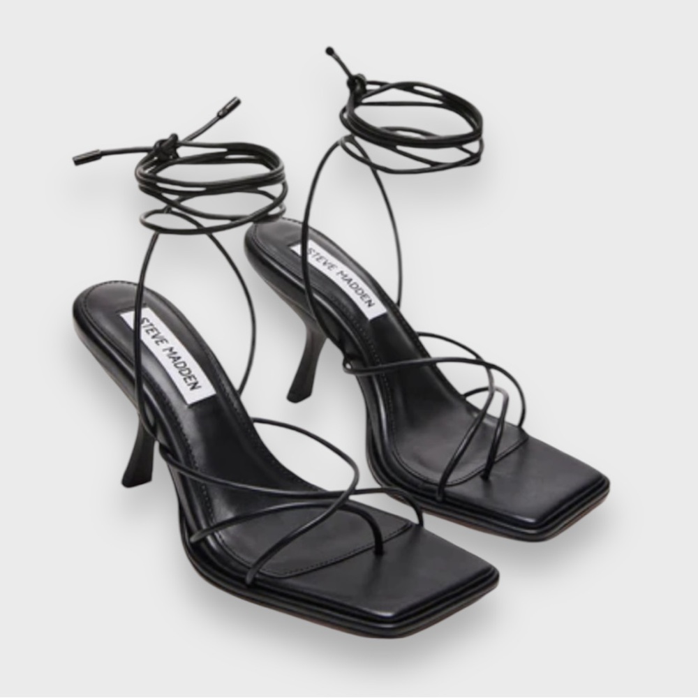 Steve Madden Jolene Black Strappy Heeled Sandals | Size 9 | NWT | $50.00